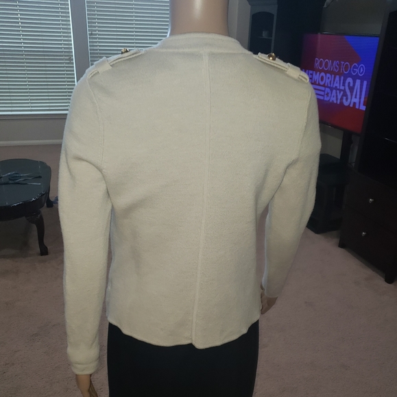 Talbots 4p merino wool military style cardigan - Picture 6 of 9